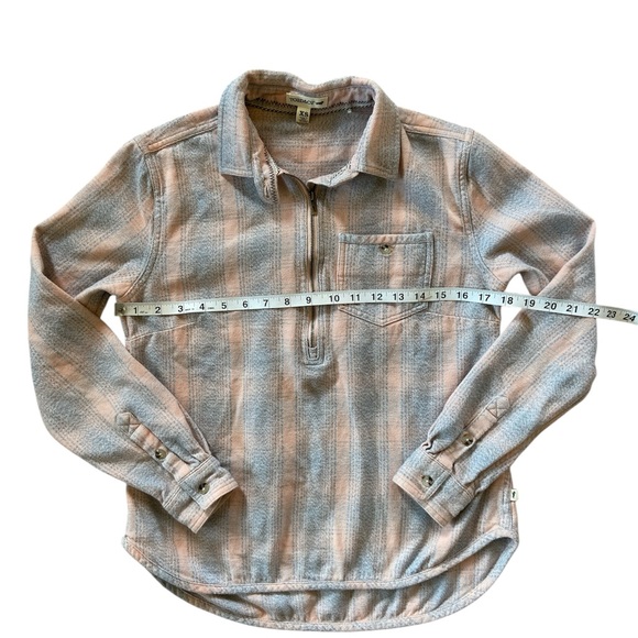 Toad&Co Women’s 100% Organic Cotton 1/4 Zip Bodie Flannel Plaid Shirt XS - Picture 10 of 11